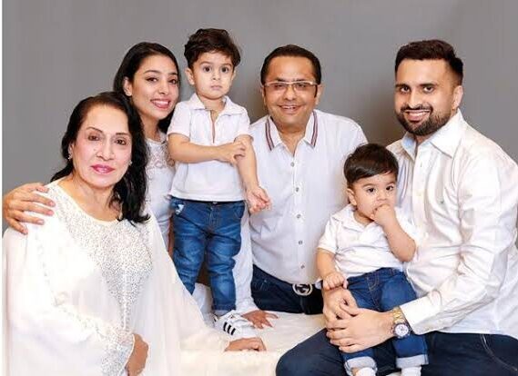 Rizwan Sajan and wife Sameera, son Abel Sajan, his wife and grandchildren