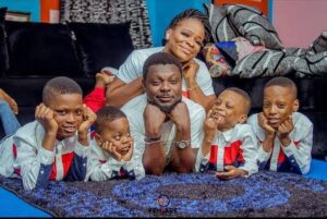 Kunle Afod With His Children and Wife