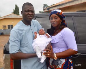 Francis Nwifuru baptized his little daughter 