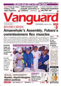 Vanguard Newspaper Headlines in Nigeria Today, 6th March, 2025